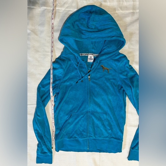 Victoria's Secret Pink Y2K Vintage Turquoise and Gold Zip-Up Jacket Size Small - Picture 7 of 7